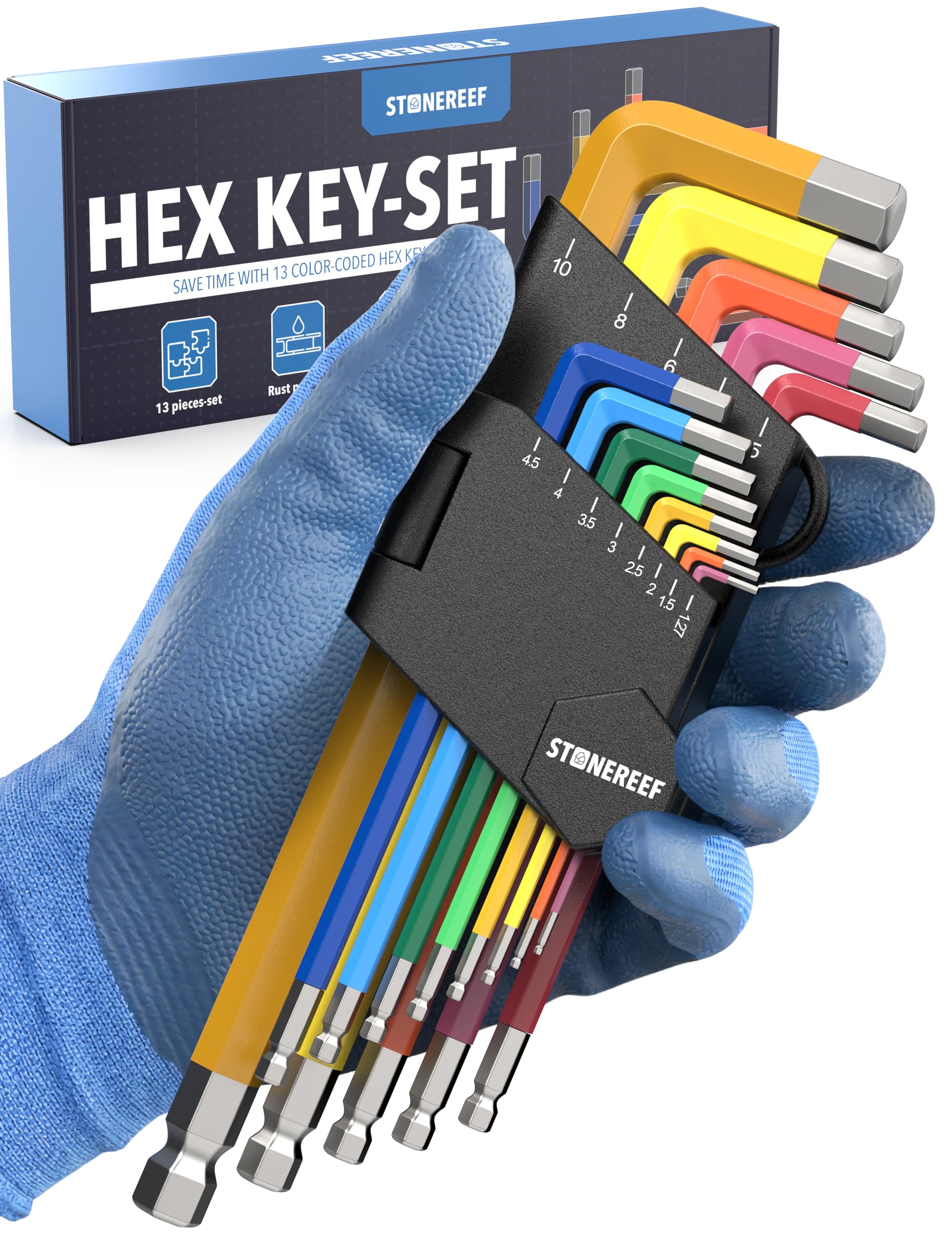 Color-Coded SAE Ball-End Hex Key Set