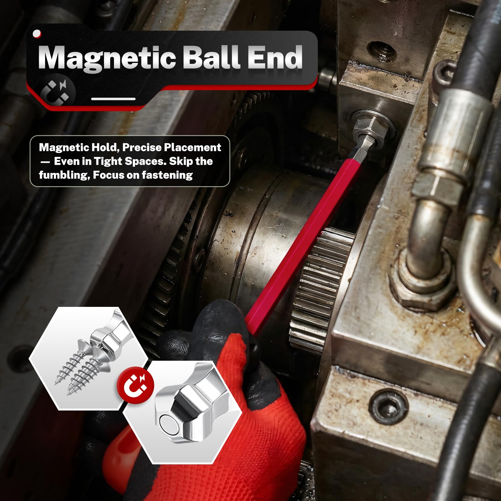 S2 Steel Magnetic Ball End Hex Key Set