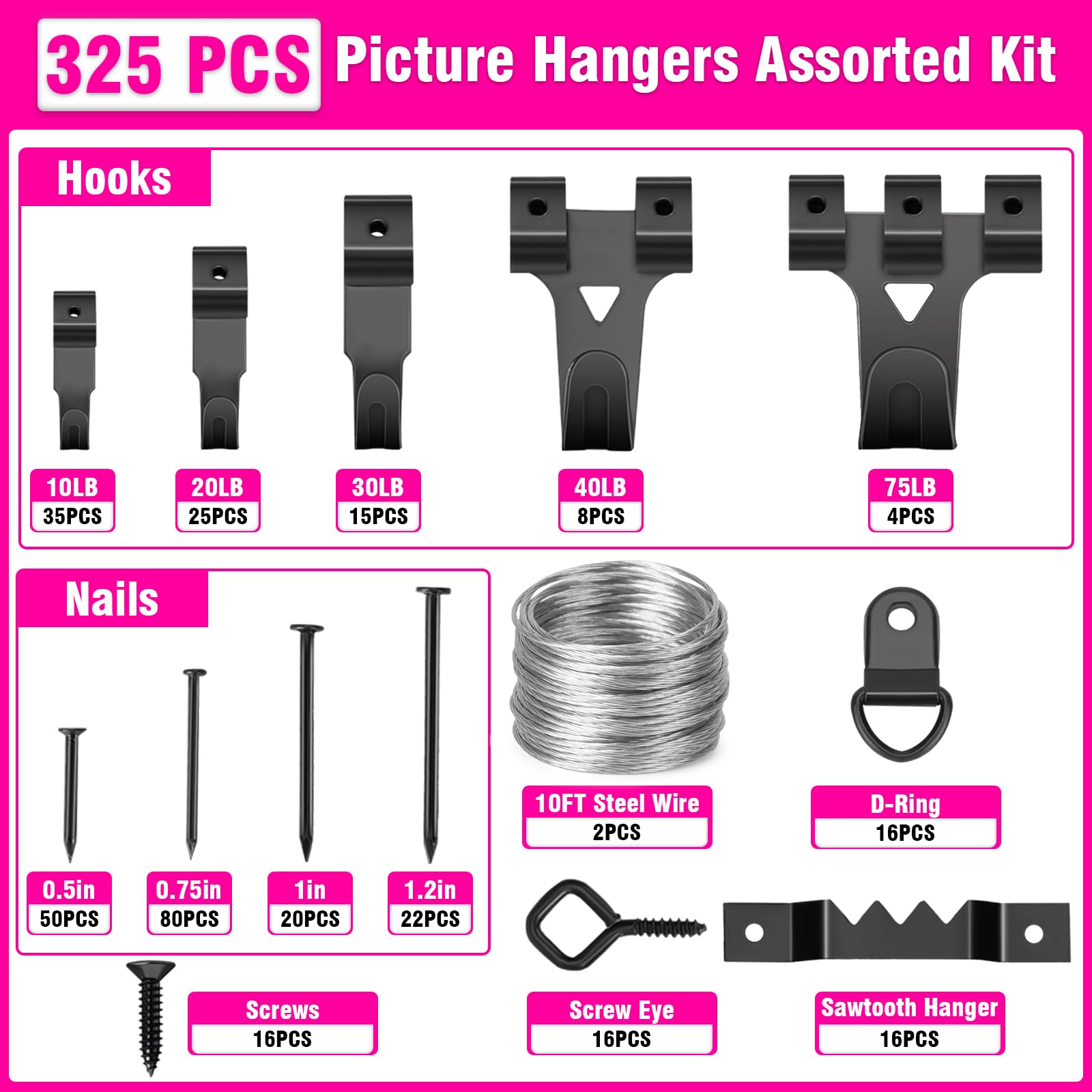 Professional Picture Hanging Kit with Tools