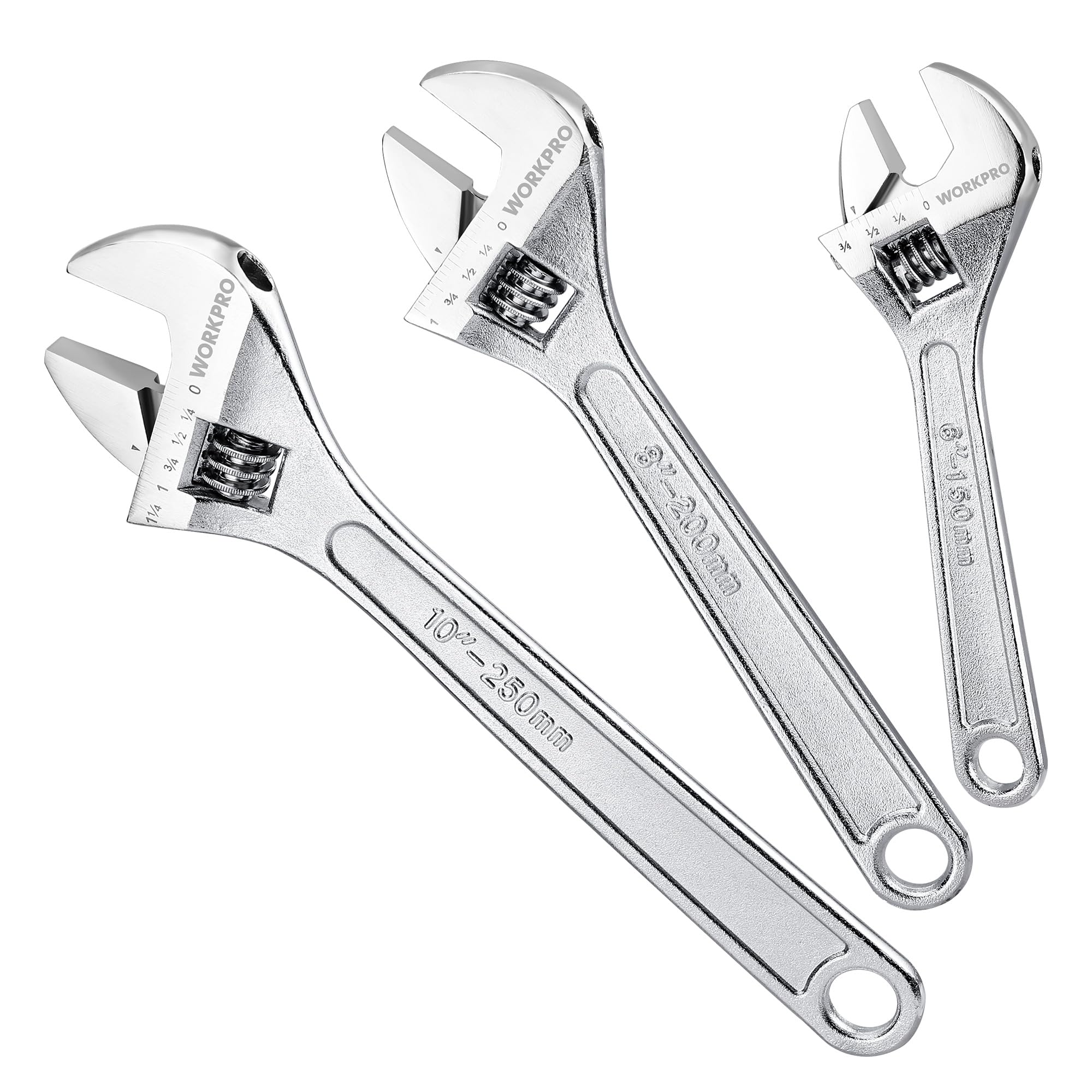 Premium Chrome Adjustable Wrench Set