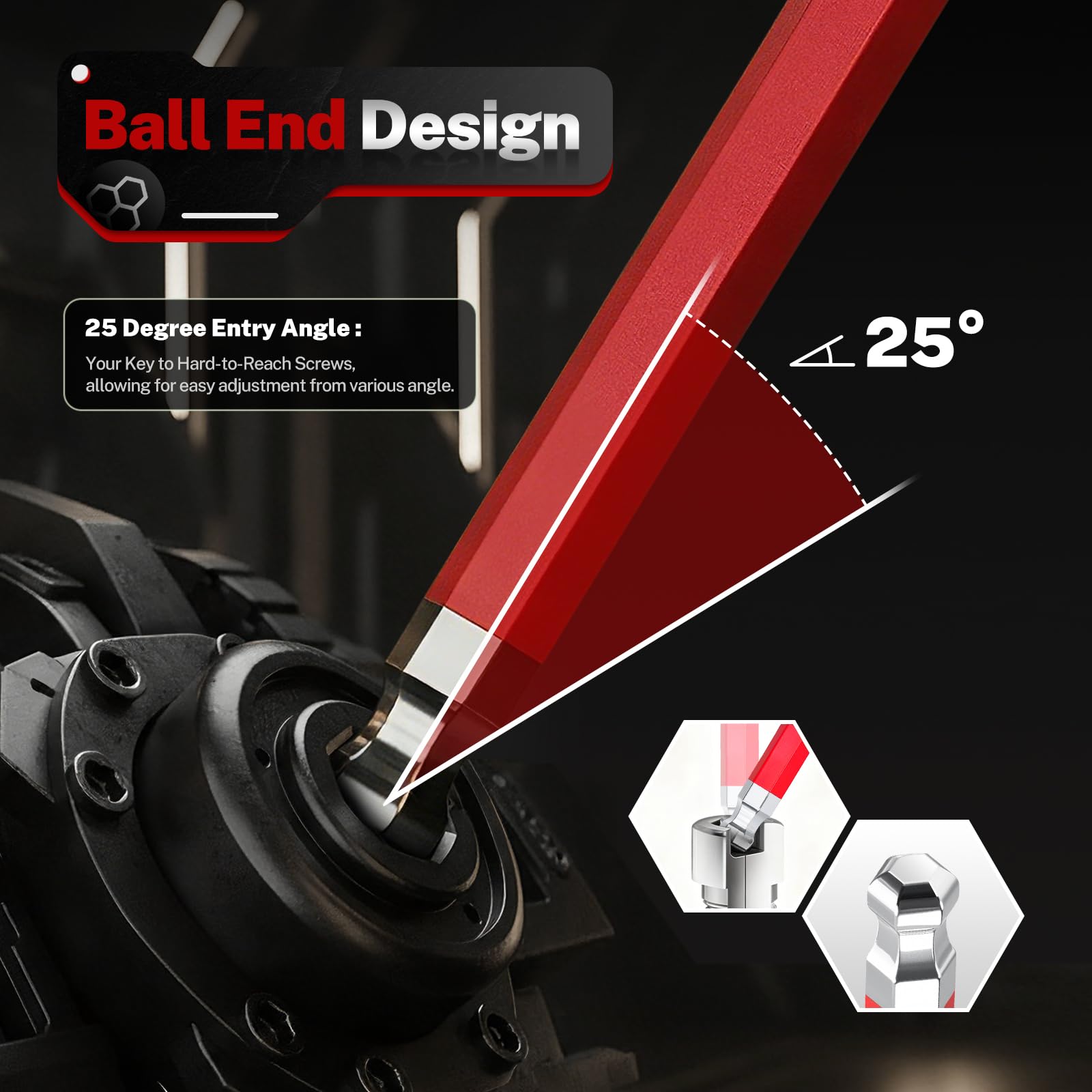 S2 Steel Magnetic Ball End Hex Key Set