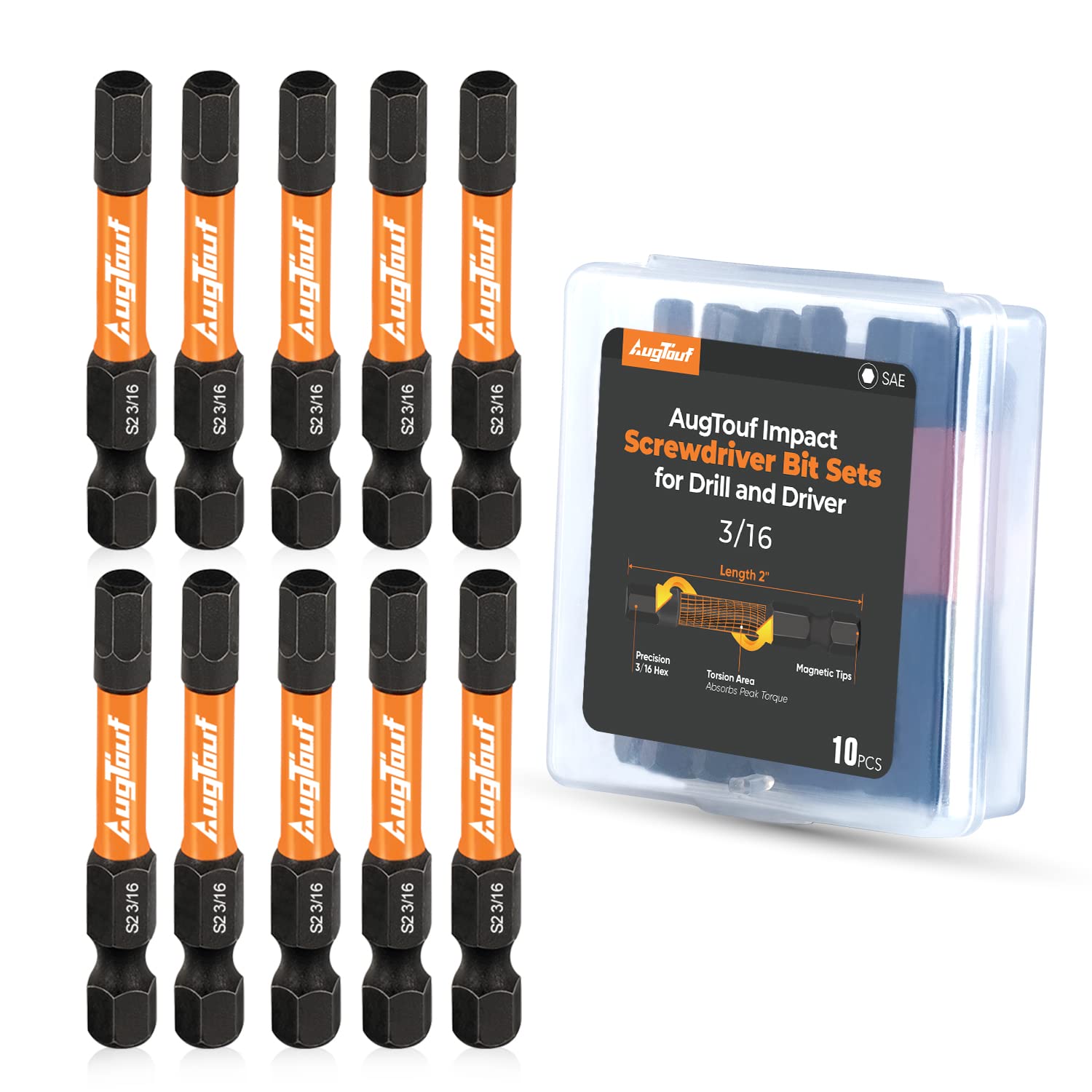 Precision S2 Steel Hex Impact Bit Set
