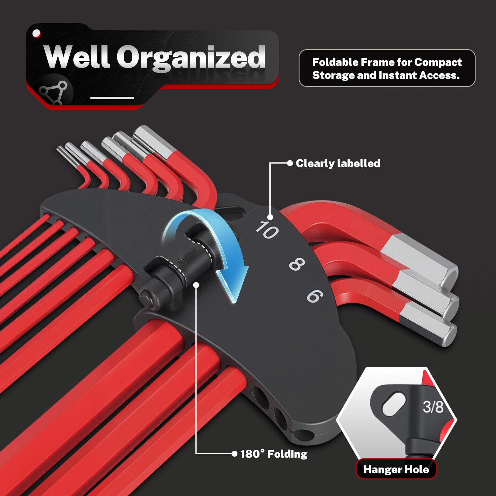 S2 Steel Magnetic Ball End Hex Key Set