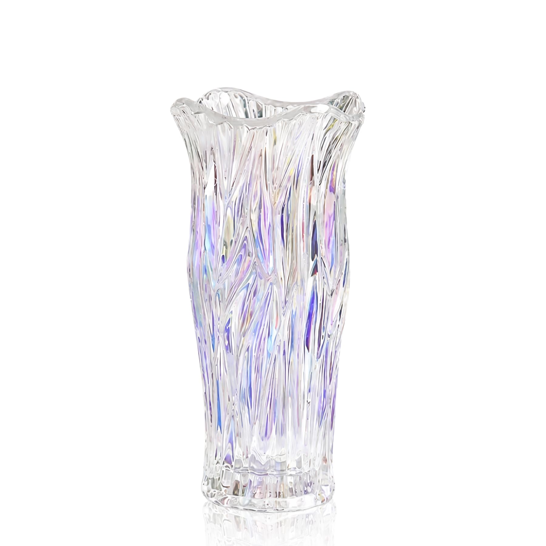 Clear Glass Floral Vase, 9.1-inch