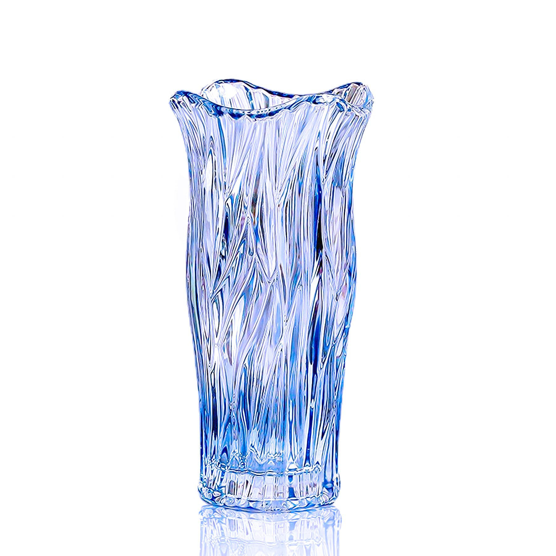 Clear Glass Floral Vase, 9.1-inch