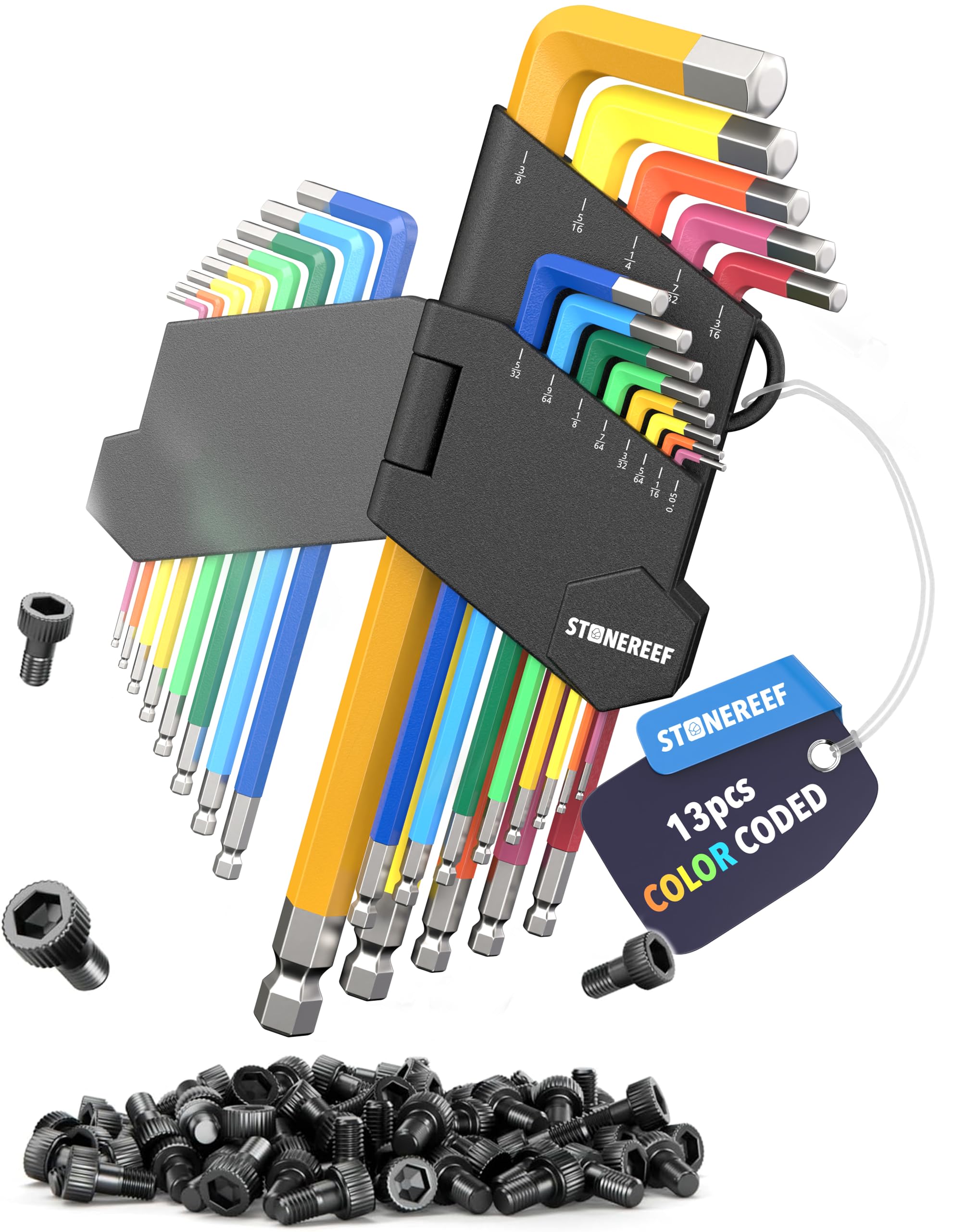 Color-Coded SAE Ball-End Hex Key Set