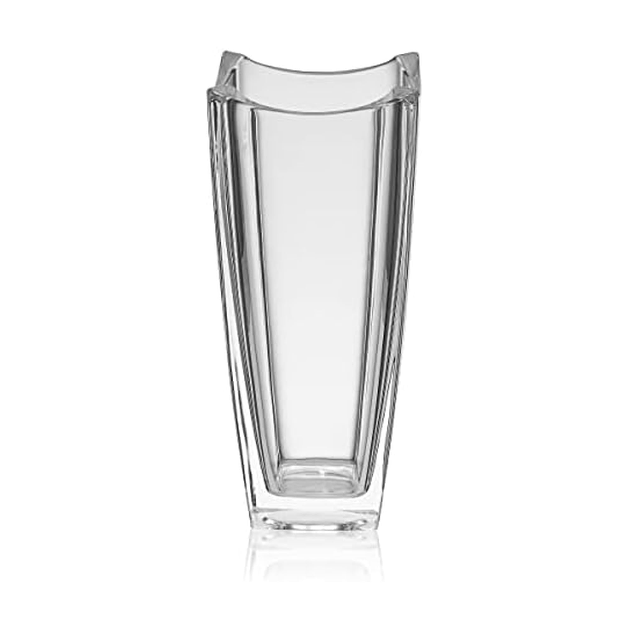 Tall Facetted Crystal Vase