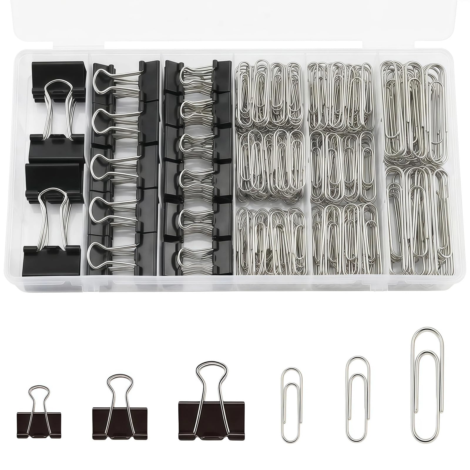 Premium Assorted Colored Paper and Binder Clips Set