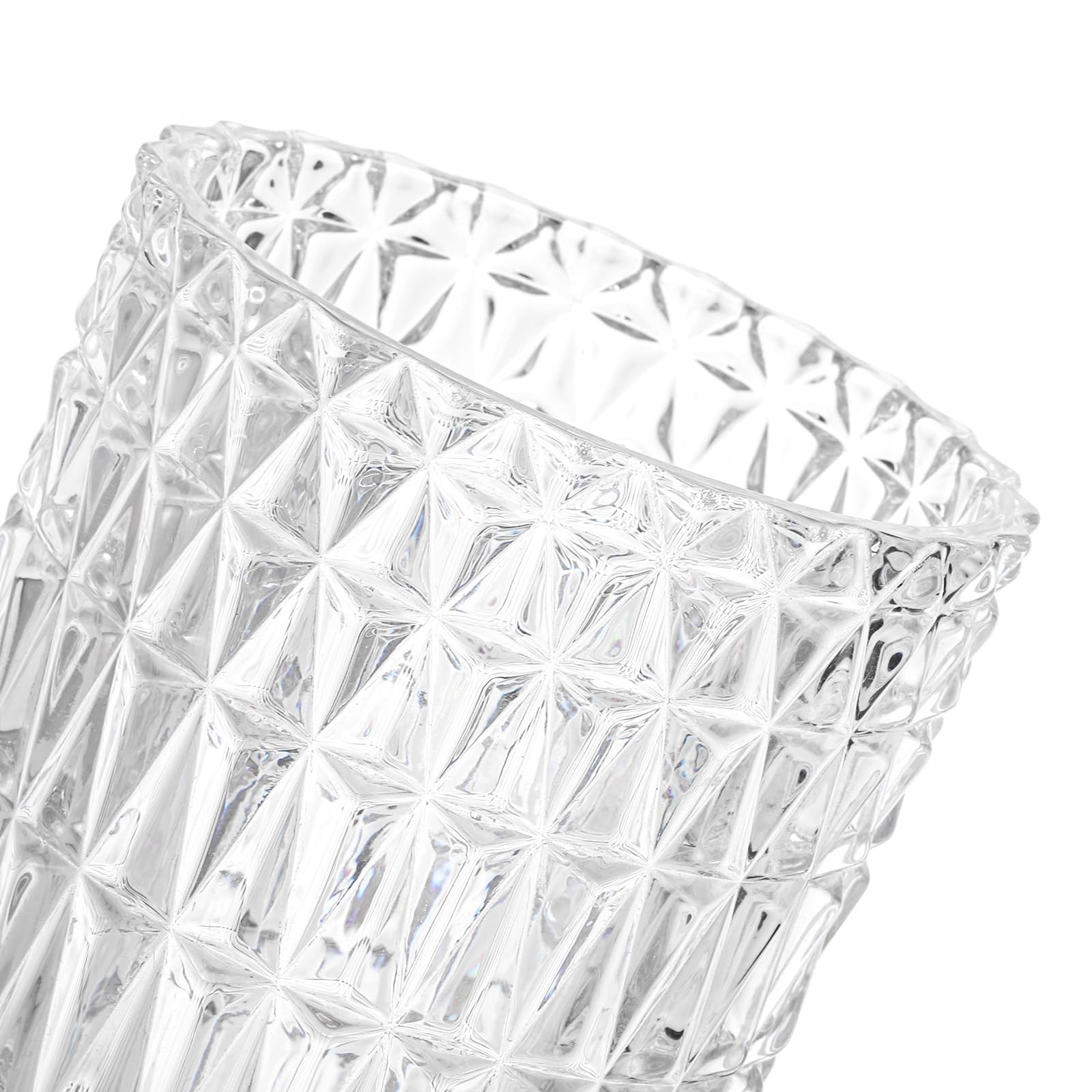 7-Inch Embossed Crystal Glass Vases